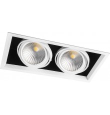 Светильник светодиодный встраиваемый карданный AL212, 2x30W, 5400 Lm, 4000К, 35 градусов, белый  29780  FERON