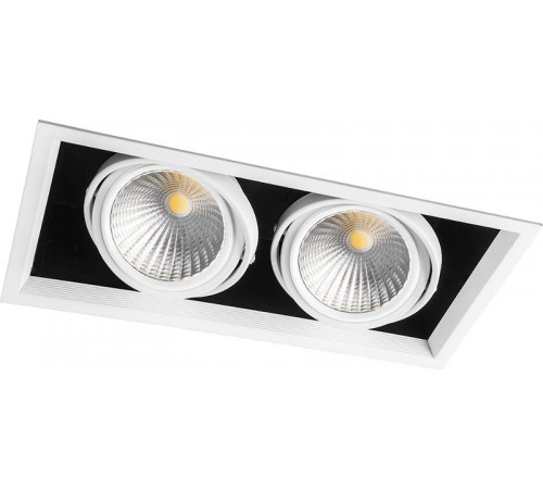 Светильник светодиодный встраиваемый карданный AL212, 2x30W, 5400 Lm, 4000К, 35 градусов, белый  29780  FERON