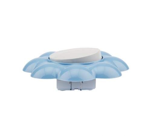 Выключатель двухклавишный HAPPY Цветок скрытой установки, белый/голубой  KR-78-0627  Kranz