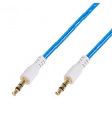 Аудиокабель AUX 3.5 мм гелевый 1 м синий  18-4084  REXANT