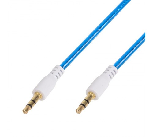 Аудиокабель AUX 3.5 мм гелевый 1 м синий  18-4084  REXANT