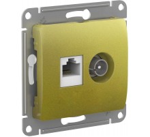 Glossa Фисташковый Розетка 2-ая TV + компьютерная RJ45, кат. 5Е, механизм  GSL001089  SE