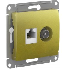 Glossa Фисташковый Розетка 2-ая TV + компьютерная RJ45, кат. 5Е, механизм  GSL001089  SE