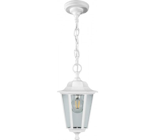 Светильник садово-парковый НСУ 06-60-001 60W 230V E27 670*190мм белый, подвесной, 6-ти гранник  32270  FERON