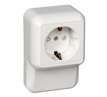 Blanca Белый О/У Розетка плинтусная 1-ая с заземлением, с защ. шт. 16А, монтажная пластина  RA16-003-2M-B  SE