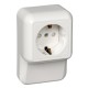 Blanca Белый О/У Розетка плинтусная 1-ая с заземлением, с защ. шт. 16А, монтажная пластина  RA16-003-2M-B  SE
