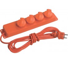 Удлинитель  У04В 4 места с защитными крышками IP44 2Р+PE/5метров  3х1мм2  16А/250В     WYP10-16-04-05-44-N  IEK