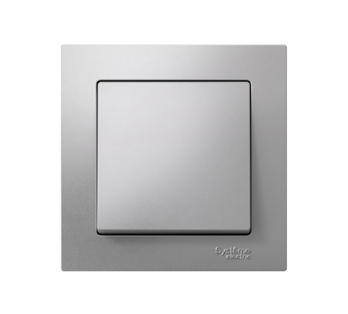 AtlasDesign Алюминий Выключатель 1-клавишный сх.1, 10АХ, (в сборе с рамкой)  ATN000312  SE