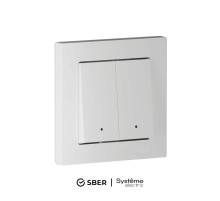 AtlasDesign SMART Белый Выключатель 2-клавишный с подсветкой, Zigbee, сх.5, L+N, 10А, механизм   ATN000153Z  SE