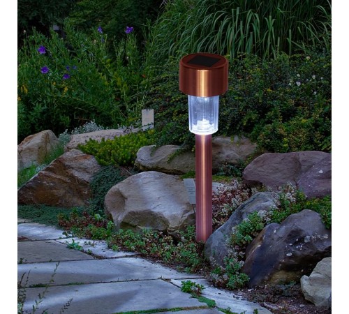 Cветильник садовый декоративный SL-SS32-CPR на солнечной батарее, нержавеющая сталь, "медный", 32 см (48/1440  Б0007506  ЭРА