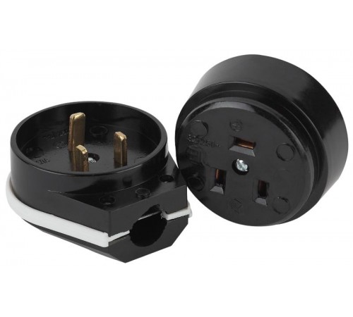 9-802-06 Соединитель электрический 2P+E  (СЭ.РВШ32-001), 32А-250В, ОУ, карболит  Б0050373   Intro