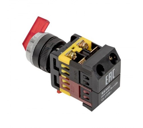 Переключатель ANLC-22 3P красный с подсветкой 220В NO+NC EKF PROxima  psw-anlc-3p-r-220  EKF
