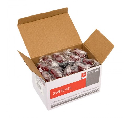 Переключатель ANLC-22 3P красный с подсветкой 220В NO+NC EKF PROxima  psw-anlc-3p-r-220  EKF