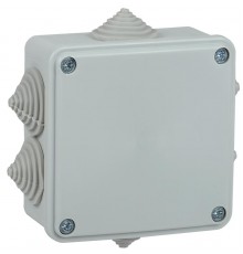 Коробка распределительная КМ для о/п 100х100х45мм IP44 6 вв. (7035) IEK  UKO11-100-100-045-K41-44  IEK