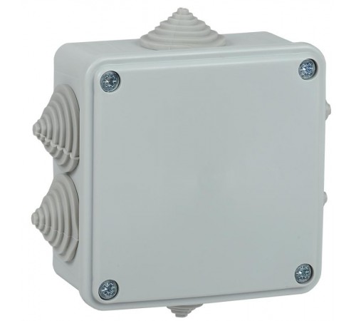Коробка распределительная КМ для о/п 100х100х45мм IP44 6 вв. (7035) IEK  UKO11-100-100-045-K41-44  IEK