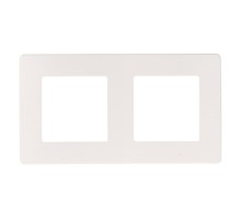 Рамка для розеток и выключателей серия 12 12-5102-01 на 2 поста, сатин, белый  Б0052509  ЭРА