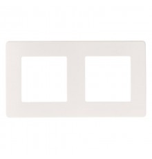Рамка для розеток и выключателей серия 12 12-5102-01 на 2 поста, сатин, белый  Б0052509  ЭРА
