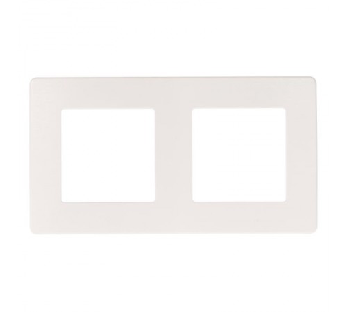 Рамка для розеток и выключателей серия 12 12-5102-01 на 2 поста, сатин, белый  Б0052509  ЭРА