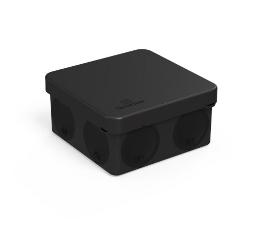 Коробка распределительная 60-0210-9005м для прямого монтажа двухкомпонент безгалогенная (HF) черная 80х80х40 (8шт/уп) IP66 60-0210-9005м  Промрукав