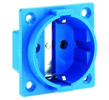 Розетка панельная Schuko 2р+Е 16А голубая IP20 фланец 50*50 I 713-Bals I Bals