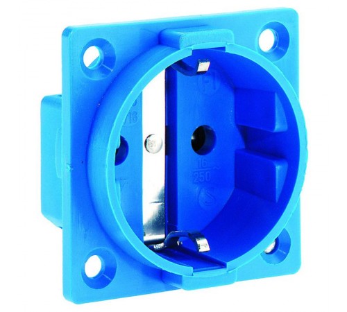 Розетка панельная Schuko 2р+Е 16А голубая IP20 фланец 50*50 I 713-Bals I Bals