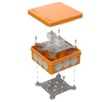 Коробка огнестойкая для о/п двухкомпонентная 60-0303-FR6.0-4 Е15-Е120 100х100х40 IP66  4p, 6.0 мм.кв. 60-0303-FR6.0-4  Промрукав