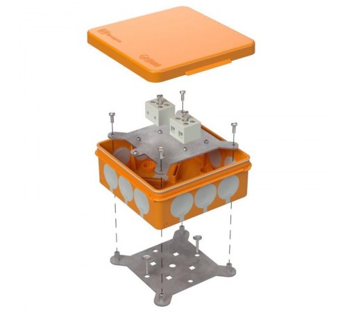 Коробка огнестойкая для о/п двухкомпонентная 60-0303-FR6.0-4 Е15-Е120 100х100х40 IP66  4p, 6.0 мм.кв. 60-0303-FR6.0-4  Промрукав