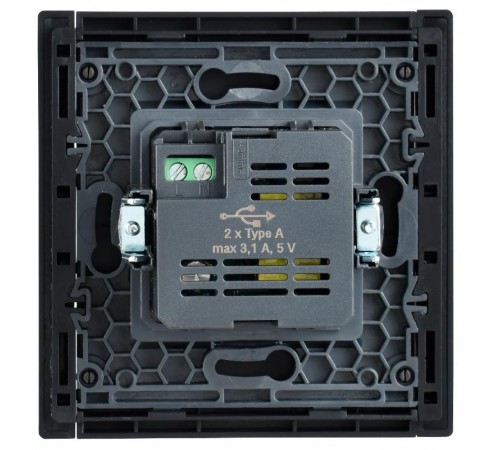 FORTE&PIANO Розетка USB A+A 3,1А FP149 черный  FP-U21-D31-K02  IEK