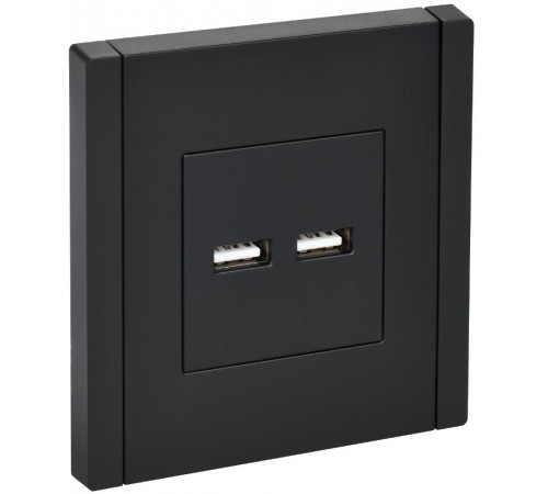 FORTE&PIANO Розетка USB A+A 3,1А FP149 черный  FP-U21-D31-K02  IEK