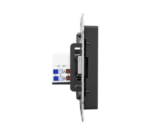 Механизм розетки RJ45 - 2шт, (cat5), чёрный Эпика EKF  UP1-SOB-2RJ45-5  EKF