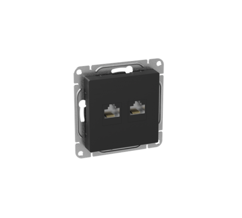 Механизм розетки RJ45 - 2шт, (cat5), чёрный Эпика EKF  UP1-SOB-2RJ45-5  EKF