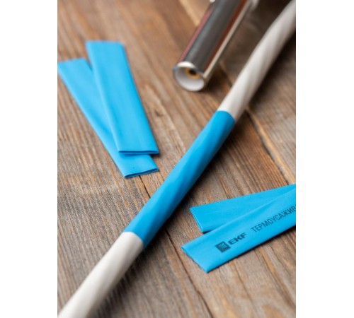 Термоусаживаемая трубка ТУТ нг 12/6 синяя EKF PROxima  tut-12-g-1m  EKF