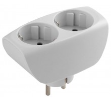 Тройник SP-2e-W  2гн, с заземл, со шторками (белый) (10/60/1440) C0045528  ЭРА