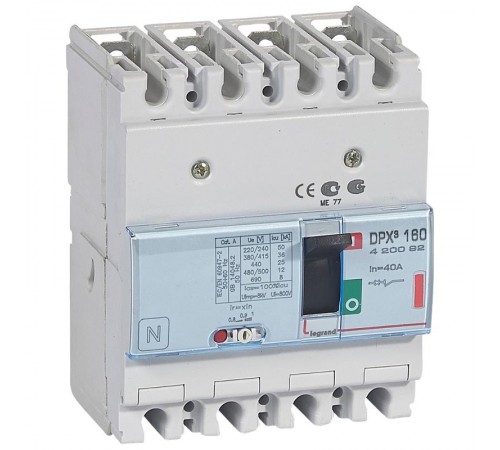 Автоматический выключатель DPX3 160 термомагнитный расцепитель 36кА 400В 4П 40А  420092  Legrand