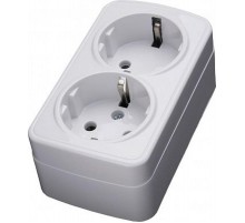 PST16-502-20 Розетка накладная 2-местная с/з, 250В, 16А, серия Basic, белый  39034  STEKKER