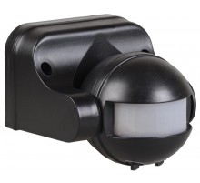 Датчик движения ДД 009 черный, макс. нагрузка 1100Вт, угол обзора 180град., дальность 12м, IP44,  LDD10-009-1100-002  IEK