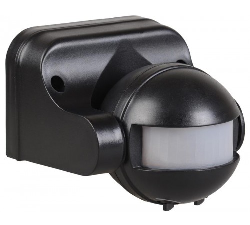 Датчик движения ДД 009 черный, макс. нагрузка 1100Вт, угол обзора 180град., дальность 12м, IP44,  LDD10-009-1100-002  IEK