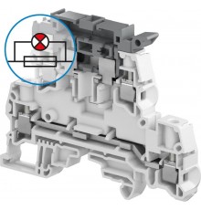 Клемма винтовая ZS4-D2-SF1-R1-4мм,2 уровня,4 зажима,держ.предохр.на верх.уровне,с индикатор сгор.предохр.24-110В AC/DC  1SNK508423R0000  TE