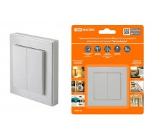 Радиовыключатель настенный РВ2 (2 клав.) для беспроводного управления нагрузкой "Уютный дом"  SQ1508-0215  TDM