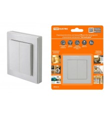 Радиовыключатель настенный РВ2 (2 клав.) для беспроводного управления нагрузкой "Уютный дом"  SQ1508-0215  TDM