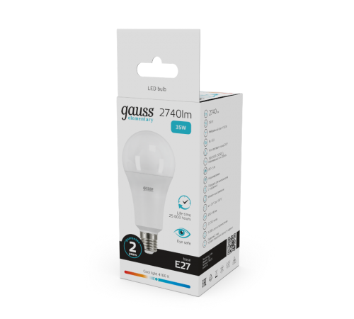 Лампа светодиодная LED Elementary A67 35W E27 2740lm 4100K  70225  Gauss