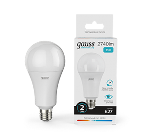 Лампа светодиодная LED Elementary A67 35W E27 2740lm 4100K  70225  Gauss