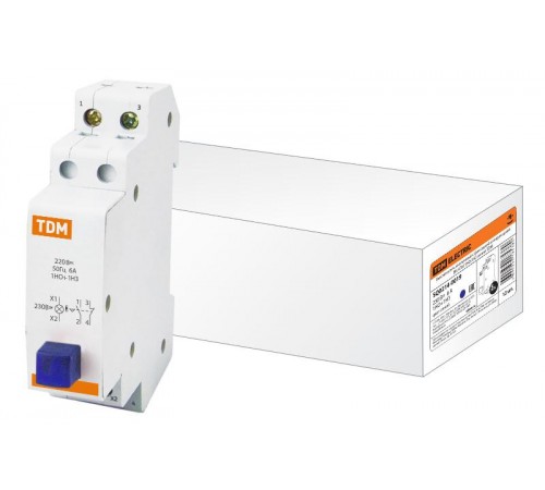 Выключатель кнопочный c фиксацией и индикацией ВК-47M 1НО;1НЗ синий   SQ0214-0019  TDM