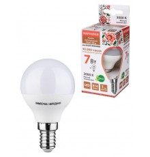 Лампа светодиодная FG45-7 Вт-230 В-3000 К-E14 Народная  SQ0340-0185  TDM