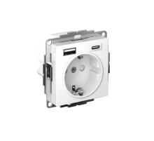 AtlasDesign Белый Розетка 16А с 2 USB A+C, механизм  ATN000132  SE