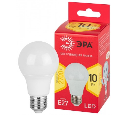 Лампа светодиодная LED A60-10W-827-E27 R (диод, груша, 10Вт, тепл, E27) (10/100/2000)  Б0049634  ЭРА