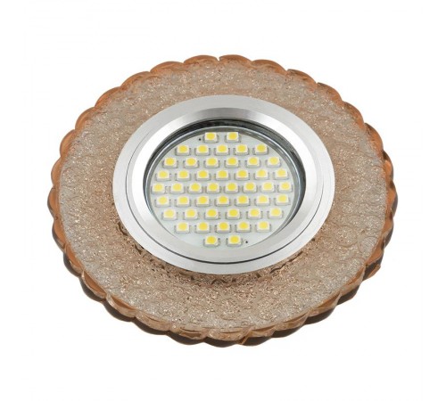 Светильник декор.встр Luciole DLS-L140 GU5.3 GLASSY/TEA GU5.3 доп.LED подсветка 3Вт, стекл,зерк./светло-коричневый.  UL-00003876  Fametto