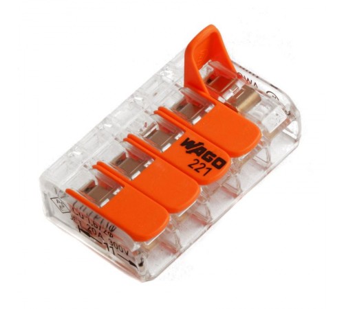 Клемма универсальная 5-проводная 0.14 - 4 мм.кв. (уп/25шт)  221-415  WAGO