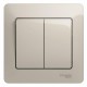 Glossa Молочный Выключатель 2-клавишный, сх.5, 10AX (в сборе)  GSL000952  SE