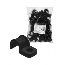 Крепеж-скоба для трубы 20 мм односторонняя для прямого монтажа (50 шт.) черная   SQ0405-6112  TDM